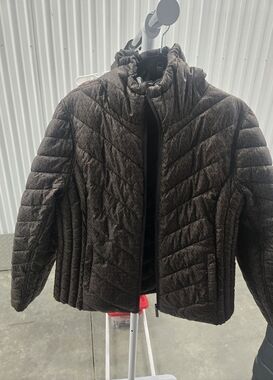 Michael Kors Women Quilted Dark Brown Puffer Jacket